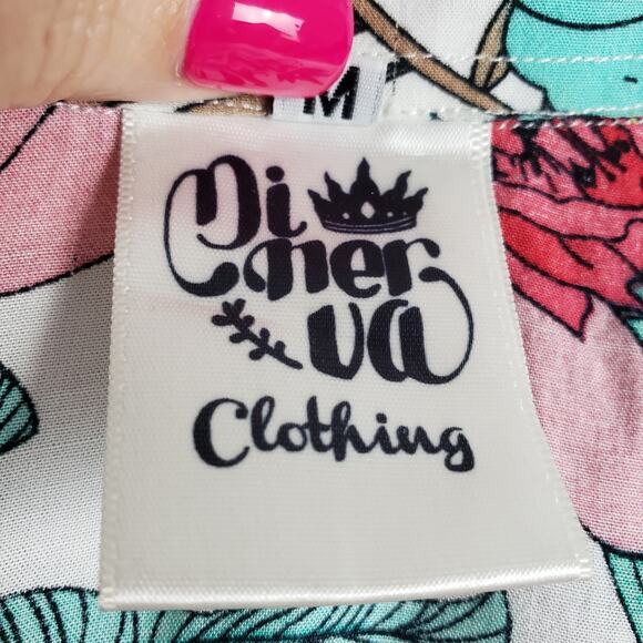 Mi Ner Va Size M Hawaiian Button Up Boxy Crop Bloomcore Colorful‎ Whimsical - Picture 5 of 7